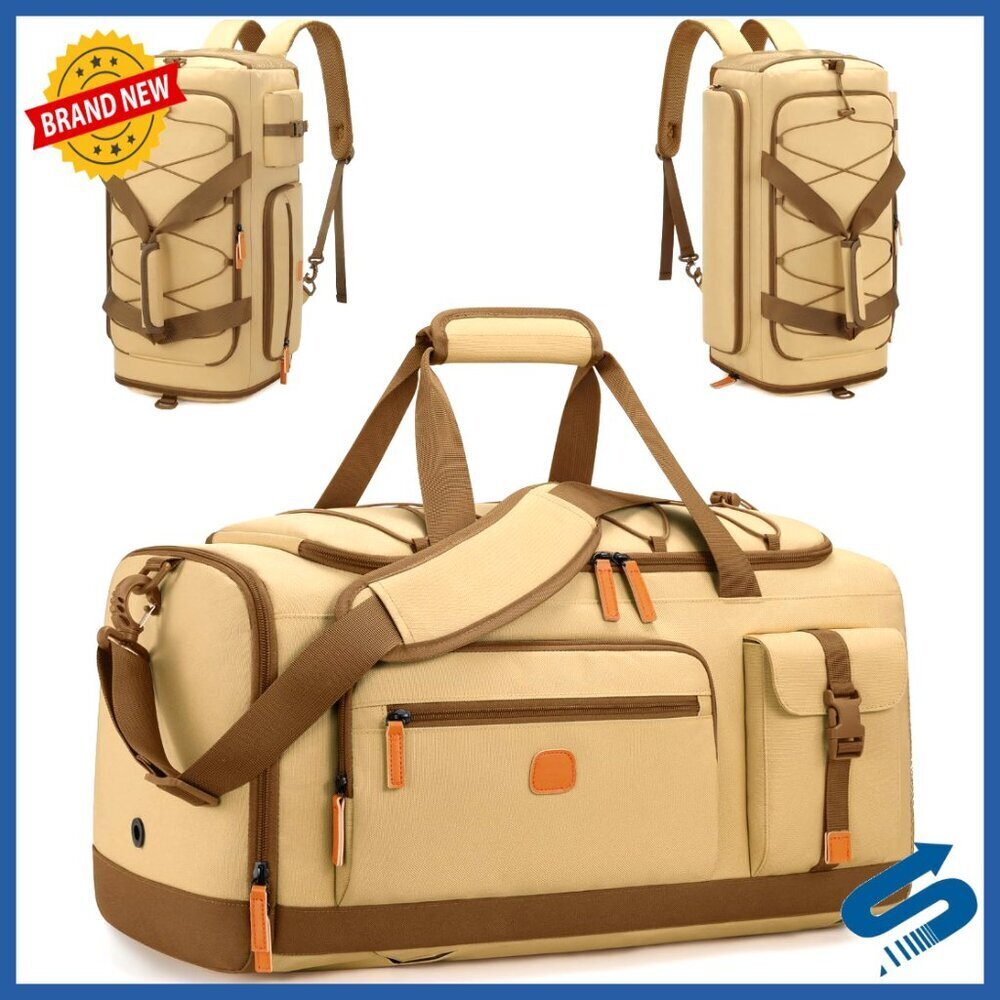 35L Travel Duffel Bag with Laptop & Shoe Compartment, Water-Resistant Backpack